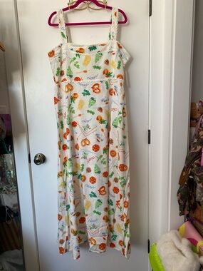 Ciao! HARLOW & ROSE Colorful Colorful Veggie Print Maxi Dress NWT ❤️🍇